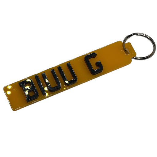 Gold Label 4D Customised Registration Number Plate Keyring