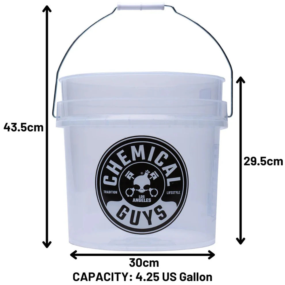Chemical Guys Heavy Duty Detailing Bucket - Clear Plastic