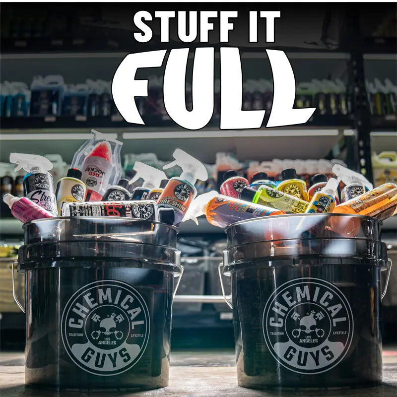 Chemical Guys Heavy Duty Ultra Clear Smoked Obsidian Black Bucket