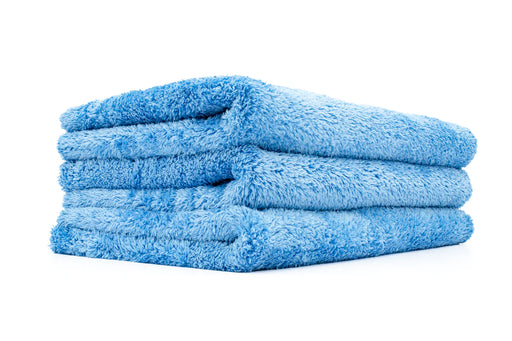 The Rag Company Eagle Edgeless 500 16 x 24 Plush Microfiber Towel - Blue (Pack Of 3)