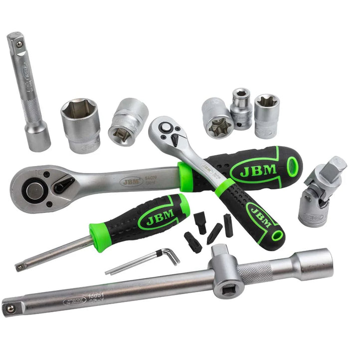 JBM 108 Pieces Hex Socket Set - Zinc Finish