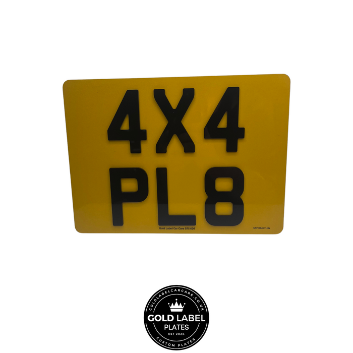 Road Legal Registration 4X4 Plates Custom