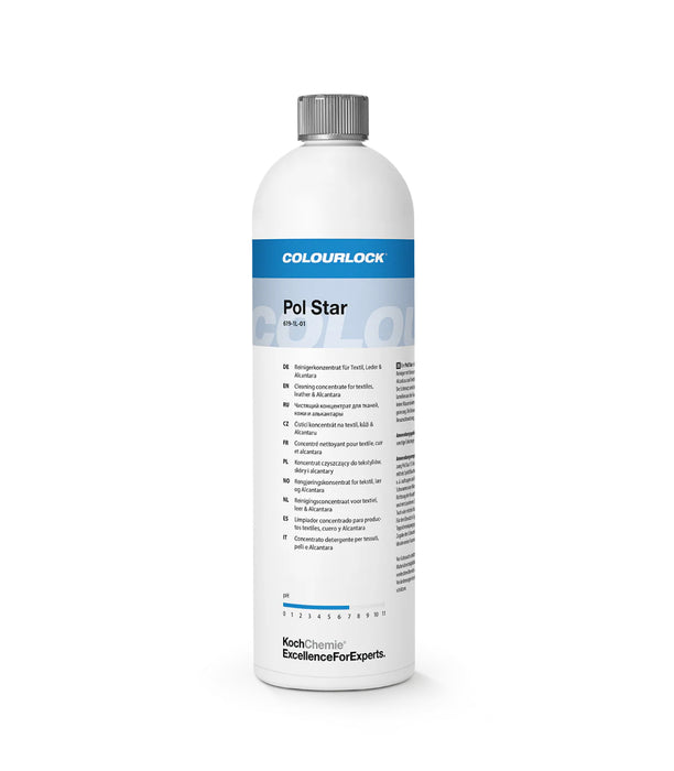 White bottle of Colourlock Pol Star on a white background