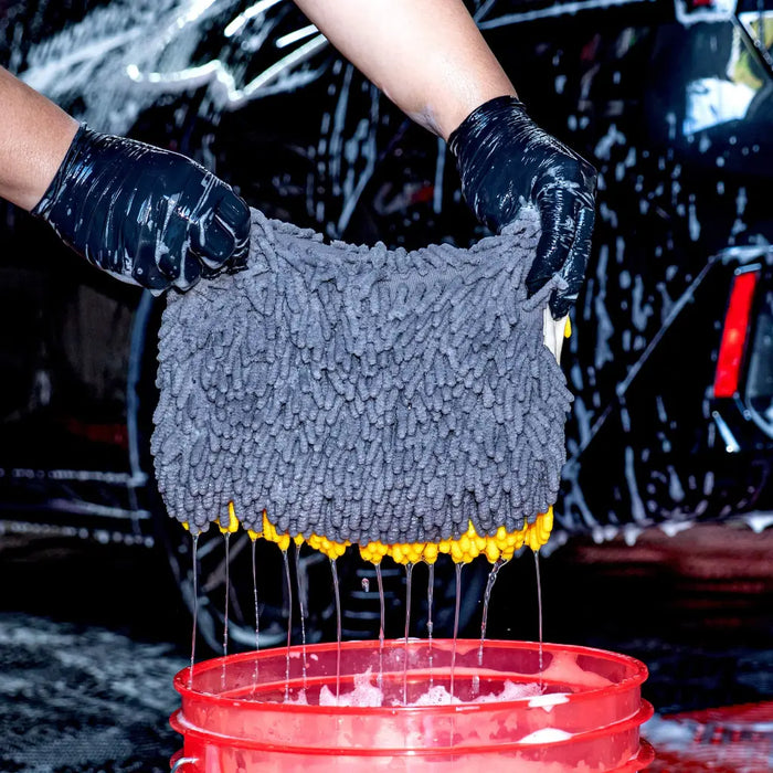 Maxshine Noodle Wash Mitt - Dual Sided (Grey/Yellow)