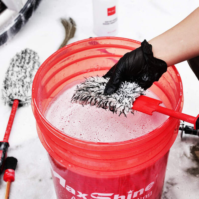 Maxshine Premium Flat Microfibre Wheel Brush With Replaceable Cover (Small)