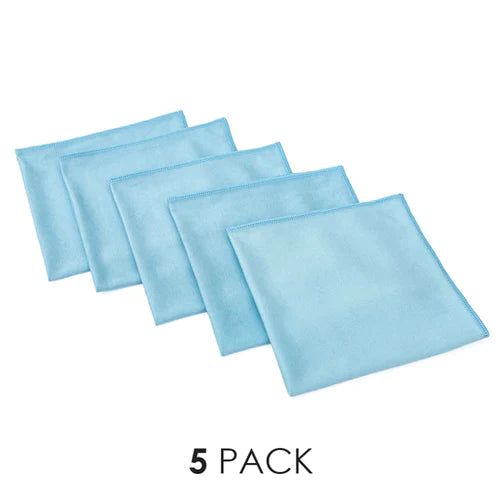 The Rag Company Premium Korean Blue Glass and Window Towels 16x16" Pack Of 5