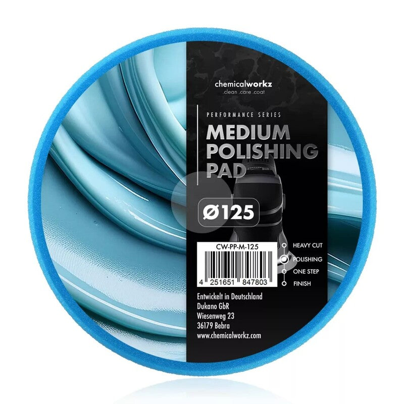 chemicalworkz Medium Polishing Performance Pad – 125mm BLUE