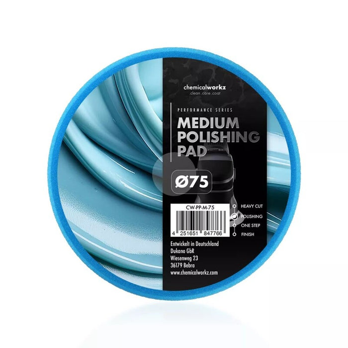 chemicalworkz Medium Polishing Performance Pad – 75mm BLUE