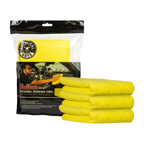 Chemical Guys Workhorse Yellow Microfiber Towel (Pack of 3)