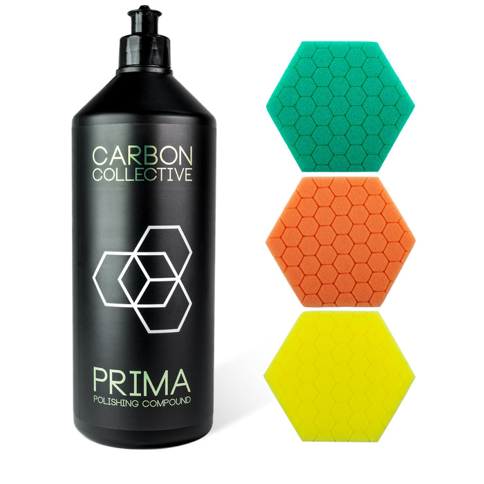 Carbon Collective Prima One Step Polishing Compound & Hand Pads Kit